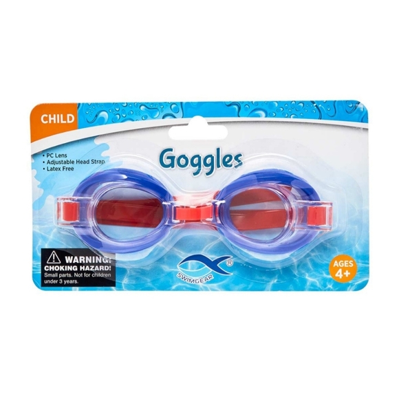 *5/$20* NEW Swimgear Child Swim Goggles Adjustable Strap Blue Red - Picture 1 of 3